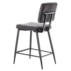 New Barkruk Gento velvet antraciet Barkruk|Eetkamerstoel