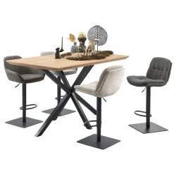 Clearance Bartafel Tavolo 160x90 rechthoek eiken naturel grijs matrixpoot Woonseries|Bartafel