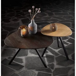 Sale Bijzettafel Tavolo eikenhout 50x50 cm organisch bruin Woonseries|Bijzettafel