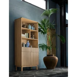 Discount Boekenkast Arrosto eikenhout 203x90x45 cm light roast Woonseries|Opbergkast
