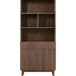 New Boekenkast Arrosto eikenhout 203x90x45 cm Dark Roast Woonseries|Opbergkast
