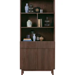 New Boekenkast Arrosto eikenhout 203x90x45 cm Dark Roast Woonseries|Opbergkast
