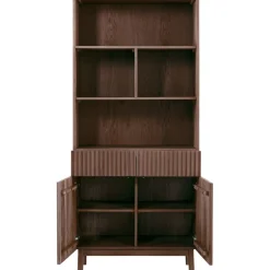 New Boekenkast Arrosto eikenhout 203x90x45 cm Dark Roast Woonseries|Opbergkast