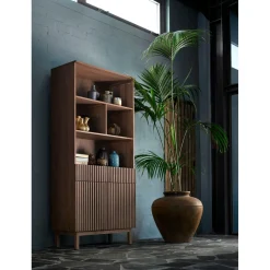 New Boekenkast Arrosto eikenhout 203x90x45 cm Dark Roast Woonseries|Opbergkast