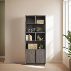 Sale Boekenkast Lavio (86 cm) eiken grafiet Woonseries|Boekenkast