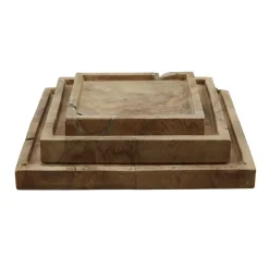 Discount Dienblad Scaffale 50x50 teak wortel Dienbladen