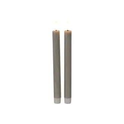 Outlet Dinerkaars Benevento Led large grijs rond set van 2 Kaarsen