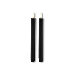 Hot Dinerkaars Benevento Led large zwart rond set van 2 Kaarsen
