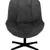 Discount Draaifauteuil Fortenza velvet antraciet Draaifauteuil|Standaard Fauteuil