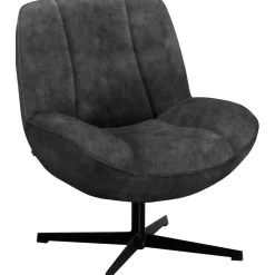 Discount Draaifauteuil Fortenza velvet antraciet Draaifauteuil|Standaard Fauteuil