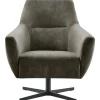 Sale Draaifauteuil Gudo velvet donkergroen Draaifauteuil|Standaard Fauteuil