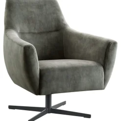 Sale Draaifauteuil Gudo velvet donkergroen Draaifauteuil|Standaard Fauteuil