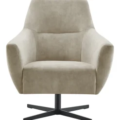 Online Draaifauteuil Gudo velvet beige Draaifauteuil|Standaard Fauteuil