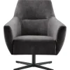 Best Draaifauteuil Gudo velvet antraciet Draaifauteuil|Standaard Fauteuil