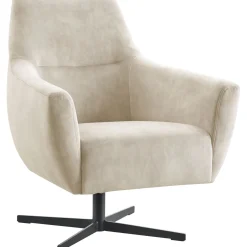 New Draaifauteuil Gudo velvet lichtgrijs Draaifauteuil|Standaard Fauteuil