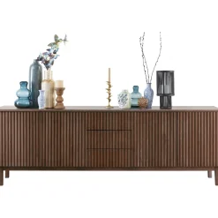 Online Dressoir Arrosto eikenhout 76x225x45 cm Dark Roast Woonseries|Dressoir