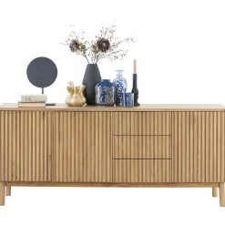 Clearance Dressoir Arrosto eikenhout 76x180x45 cm light roast Woonseries|Dressoir