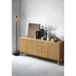 Clearance Dressoir Arrosto eikenhout 76x180x45 cm light roast Woonseries|Dressoir