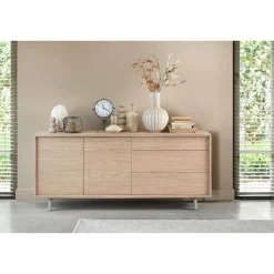 Dressoir Famosa 76x180x45 cm bruin Dressoir|Woonseries