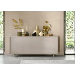 Best Dressoir Famosa 76x180x45 cm grijs Woonseries|Dressoir