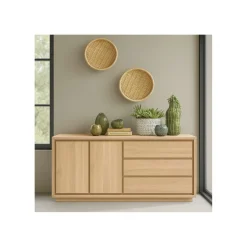 Best Dressoir Lavio (164 cm) eiken naturel grijs Woonseries|Dressoir