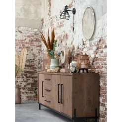 Outlet Dressoir Ricardi 240x87x45 cm dark mango Woonseries|Dressoir