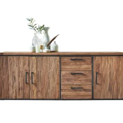 Dressoir Romaro (195 cm) teakhout mix rough Woonseries|Dressoir