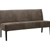 Outlet Eetkamerbank Avanza 170 cm microleder donkergrijs Eetbank