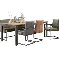 Clearance Eetkamerbank Oro 170 cm microleder bruin Eetbank