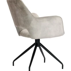 Hot Eetkamerstoel Buco draaibaar velvet beige Armstoel|Eetkamerstoel
