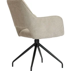 Sale Eetkamerstoel Buco draaibaar bouclé beige Armstoel|Eetkamerstoel