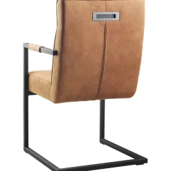 Outlet Eetkamerstoel Dantero microvezel cognac Armstoel|Eetkamerstoel