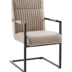 Hot Eetkamerstoel Dantero microvezel beige Armstoel|Eetkamerstoel