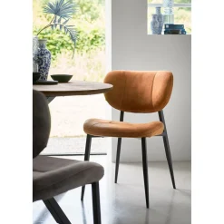 Eetkamerstoel Gomba microvezel cognac Eetkamerstoel