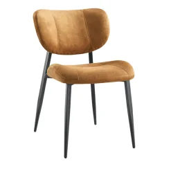 New Eetkamerstoel Gomba velvet cognac Eetkamerstoel