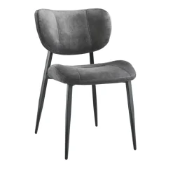 Outlet Eetkamerstoel Gomba velvet antraciet Eetkamerstoel