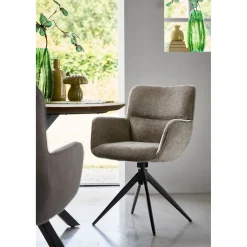 Sale Eetkamerstoel Lasanto draaibaar taupe Armstoel|Eetkamerstoel