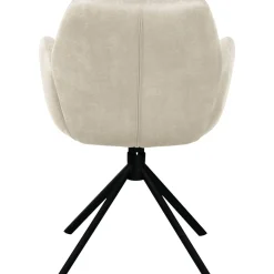 Hot Eetkamerstoel Loranzo draaibaar microvezel beige Armstoel|Eetkamerstoel