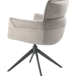 Best Eetkamerstoel Mirandola draaibaar microleder beige Armstoel|Eetkamerstoel