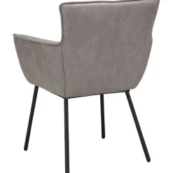 Discount Eetkamerstoel Novile microleder beige Armstoel|Eetkamerstoel