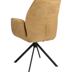 Hot Eetkamerstoel Ombrone draaibaar chenille bruin Armstoel|Eetkamerstoel