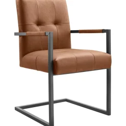 New Eetkamerstoel Oro microleder bruin Armstoel|Eetkamerstoel