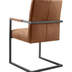 New Eetkamerstoel Oro microleder bruin Armstoel|Eetkamerstoel