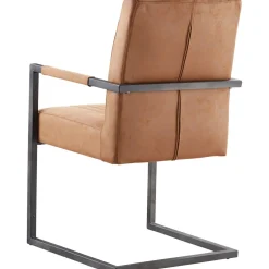 Outlet Eetkamerstoel Parantino cognac Armstoel|Eetkamerstoel
