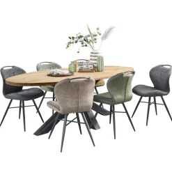 Outlet Eetkamerstoel Tantini microvezel taupe Eetkamerstoel