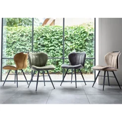 Outlet Eetkamerstoel Tantini microvezel taupe Eetkamerstoel