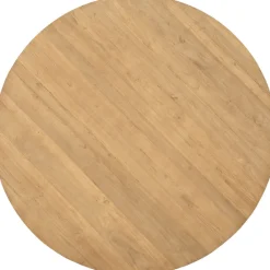 Clearance Eettafel Aska teak 150 cm rond naturel brushed Woonseries|Eettafel