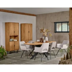 Clearance Eettafel Aska teak 260x110 cm Deens ovaal naturel brushed Woonseries|Eettafel