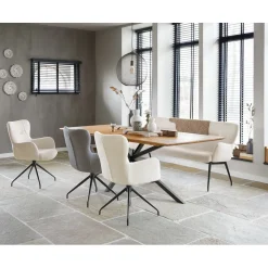 Best Eettafel Aska teak 200x95 cm rechthoekig naturel brushed Woonseries|Eettafel