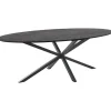 Outlet Eettafel Piastra 230x115 cm ovaal zwart Woonseries|Eettafel